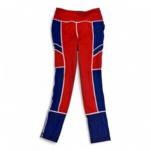 Dover Saddlery Women's Red/Navy Riding Leggings - Size S